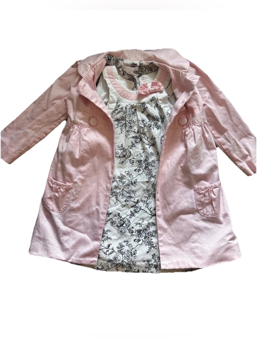 Jillian’s Closet retro pink and white dress with marching coat, for girls 4T
